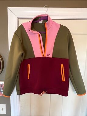 Kari Traa Sanne Colorblock Pullover Jacket - Pink/Olive/Burgundy/Orange